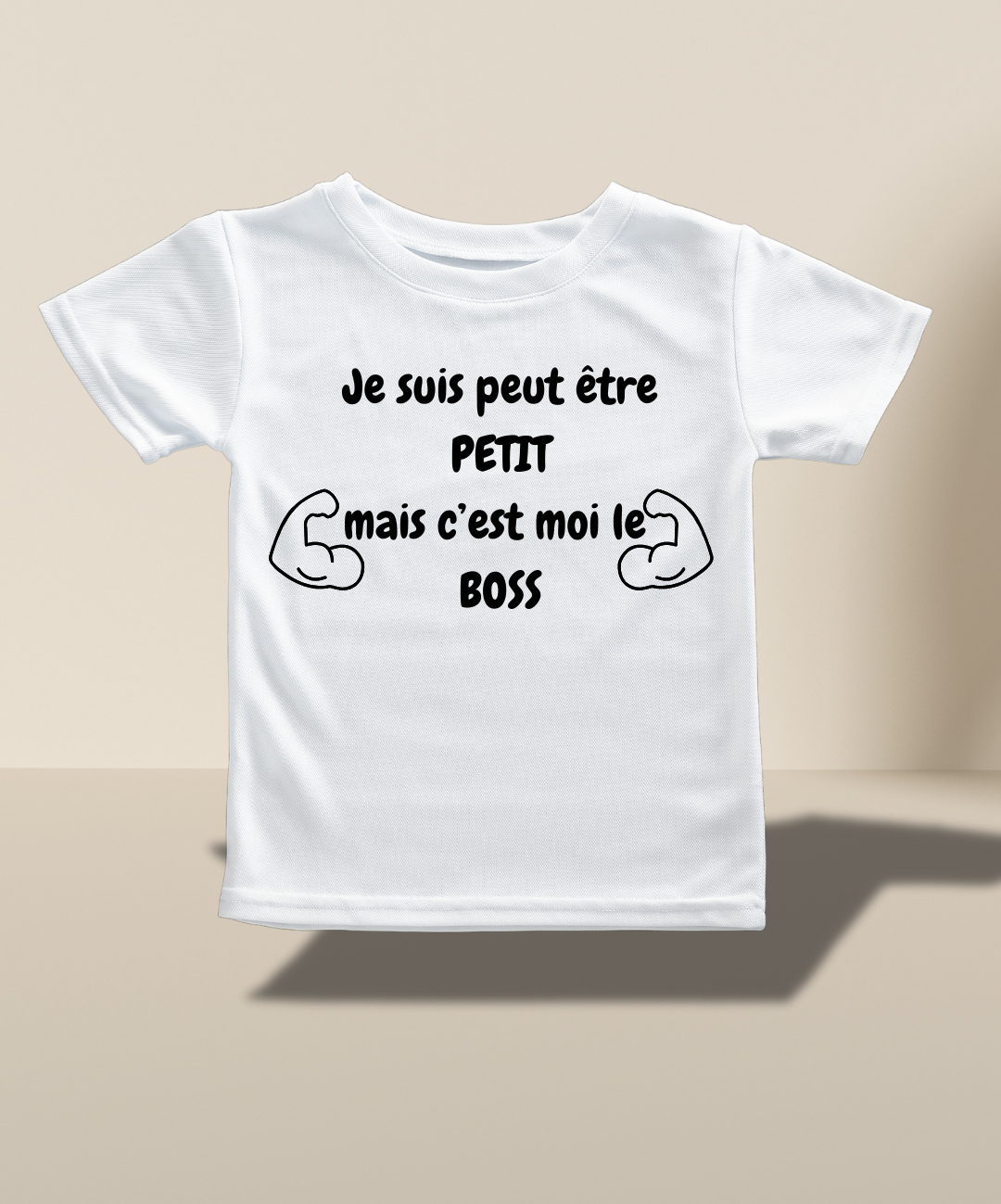 T-shirt enfant "Je suis peut être petit mais c'est moi le boss"