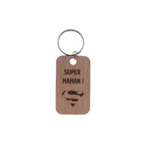 Porte-clé en bois découpé au laser super maman