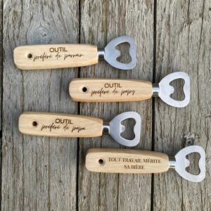 Décapsuleurs avec manche en bois avec 5 variantes