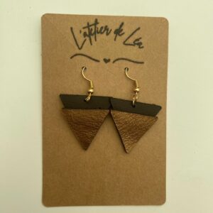 boucle d'oreille en cuir cuivré